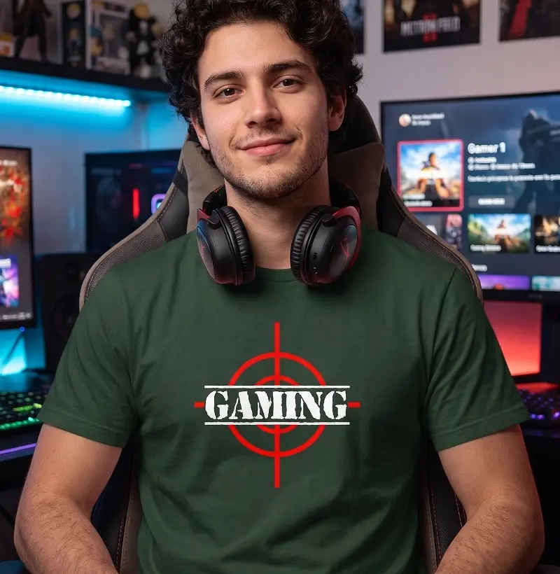 Camiseta Masculina Gamer Estampa "GAMING"