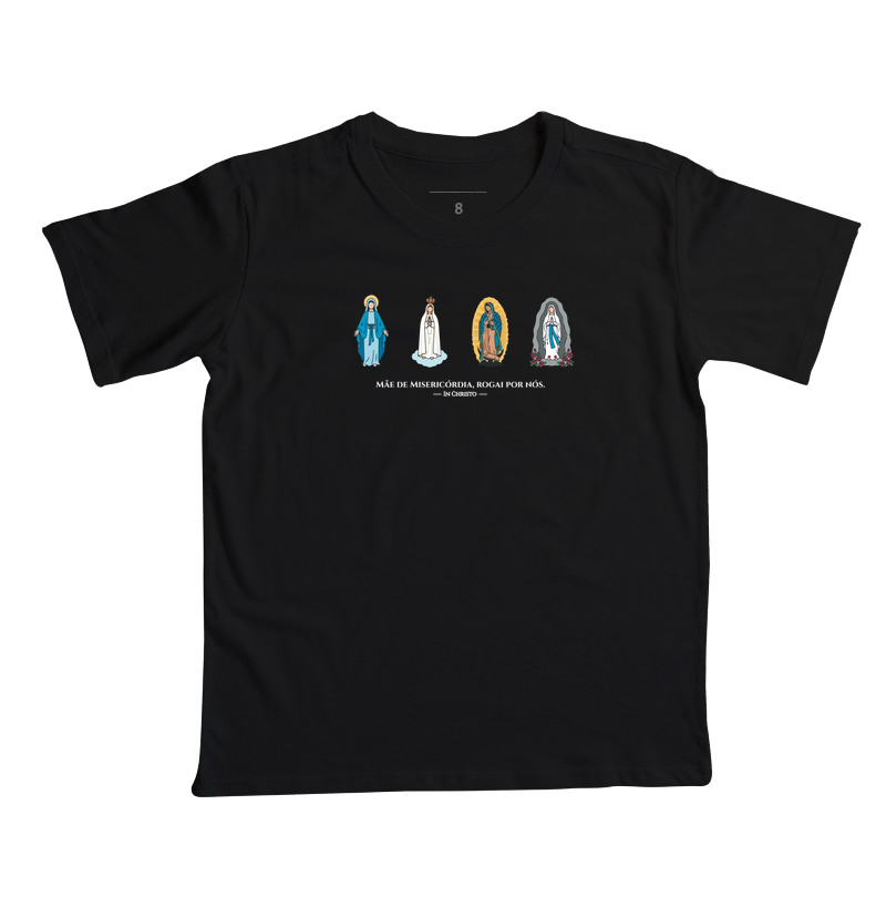 Camiseta Infantil Mãe de misericórdia, rogai por nós