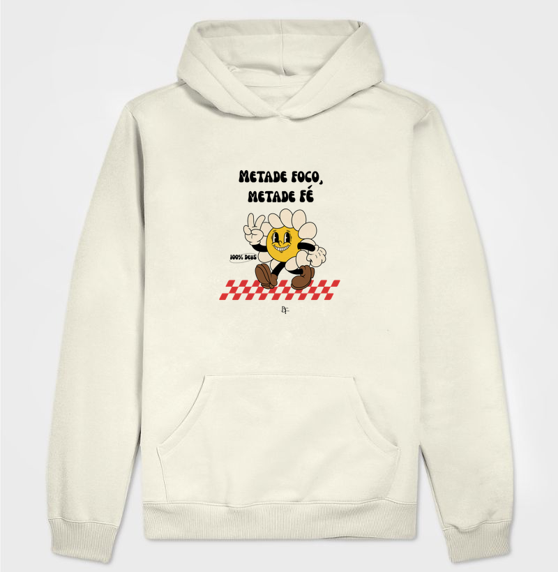 Metade foco, metade fé 100% DEUS - Hoodie Moletom
