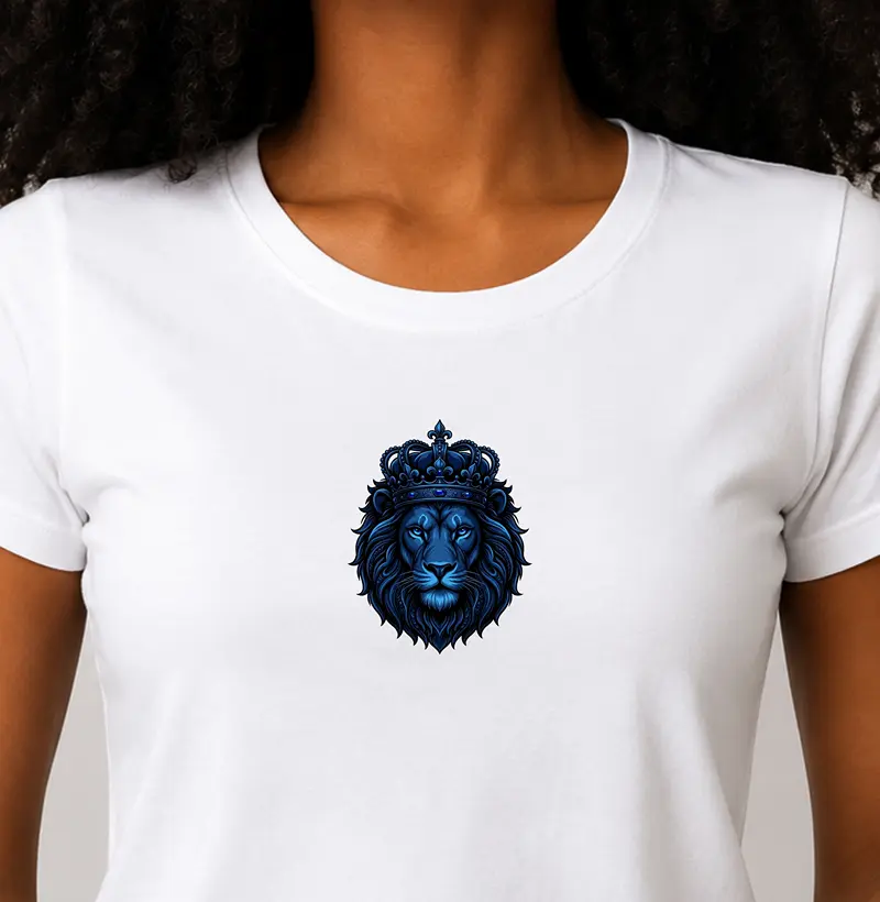 Camiseta Feminina Leão Celeste Minimalista - Camiseta