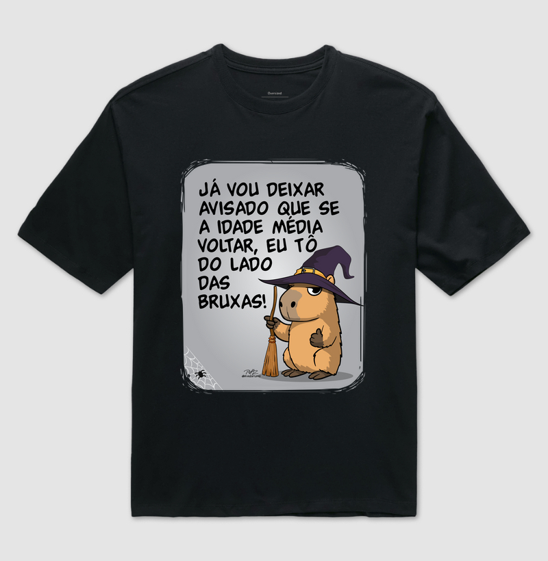 Camiseta Capivara Bruxas - Camiseta Oversized