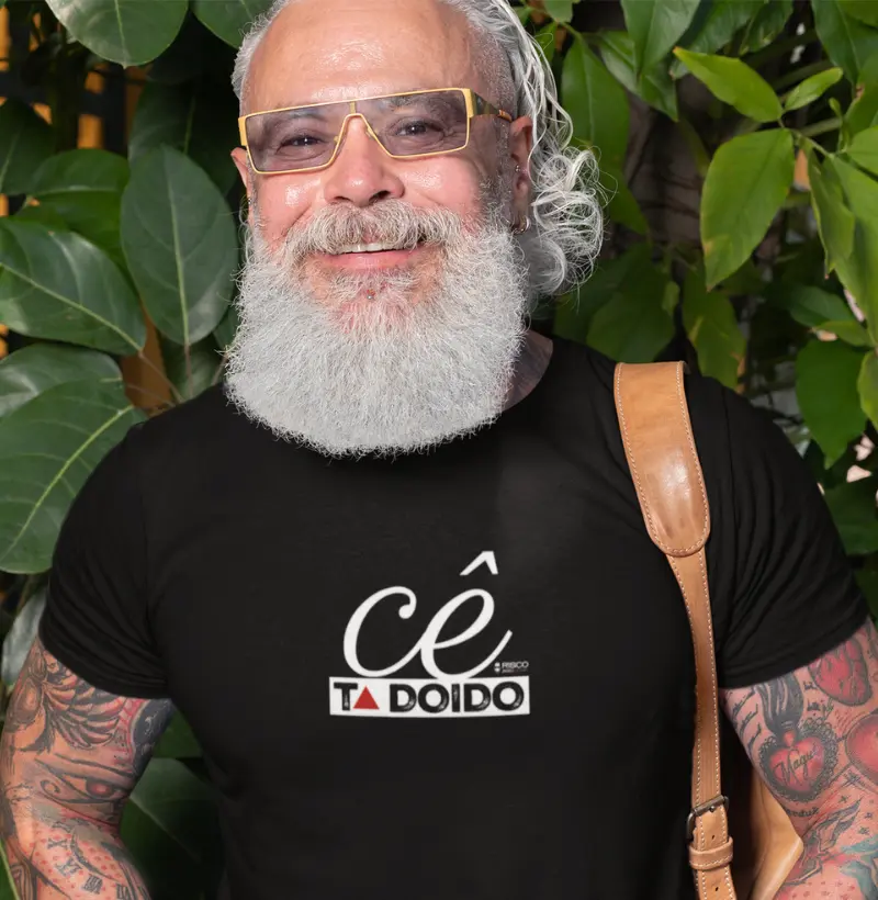 T-Shirt Masculino Preta - Cê Tá Doido 