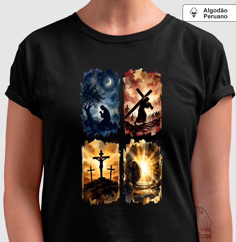 Camiseta Algodão Peruano Mistério da Ressurreição