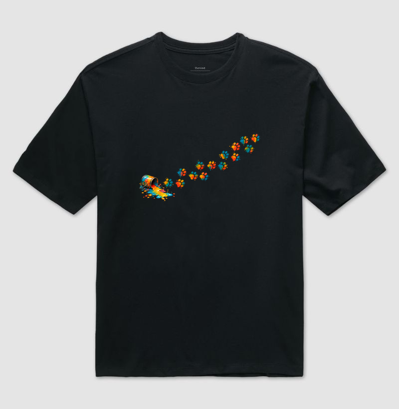Pegadas Com Tinta - Camiseta Oversized