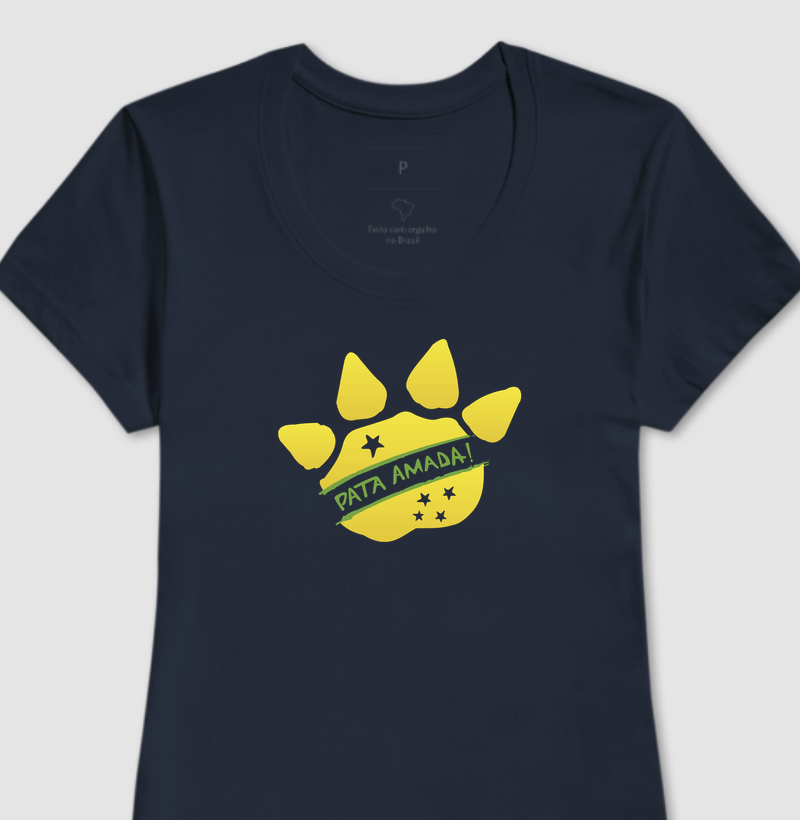 Camiseta Feminina  Camaleão -Pata Amada Brasil