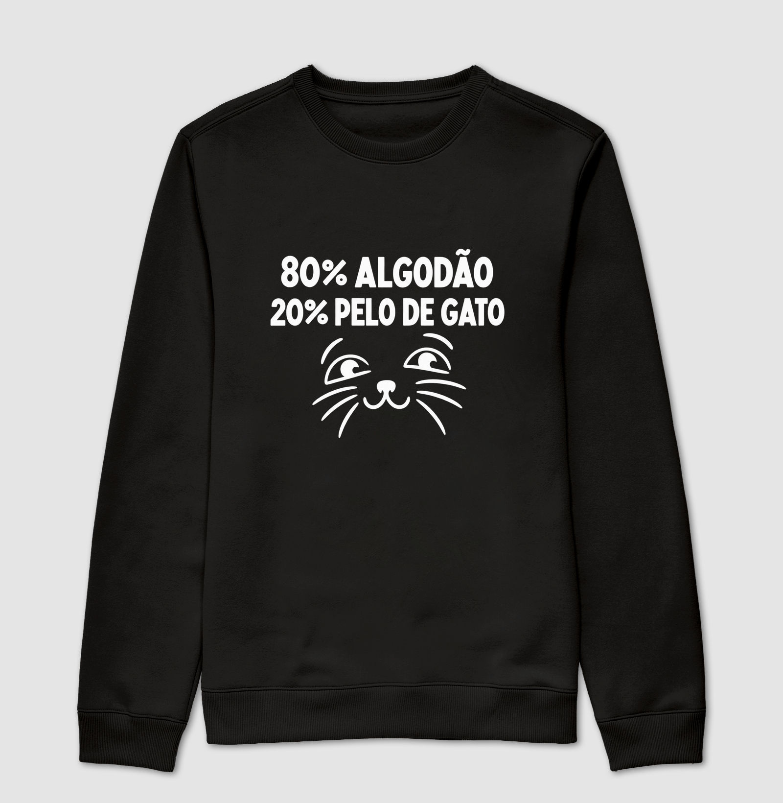80% Algodão, 20% Pelo de Gato - Suéter Moletom