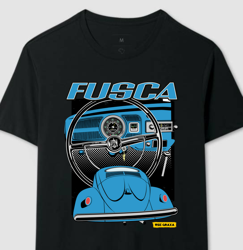 Fusca com Painel Azul