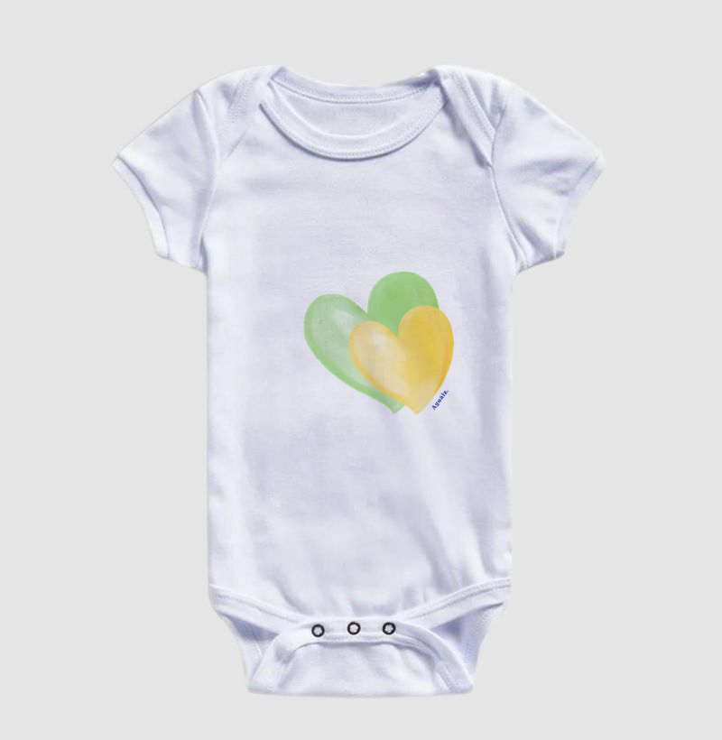 Coração verde amarelo