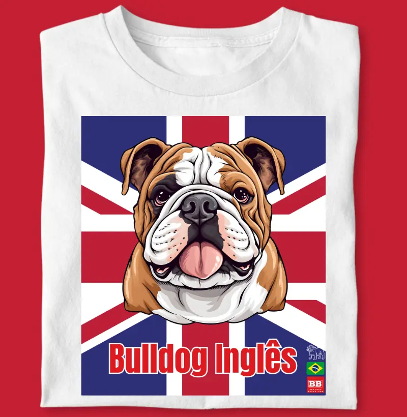 Camiseta Bulldog Ingles "Bandeira Inglaterra II"