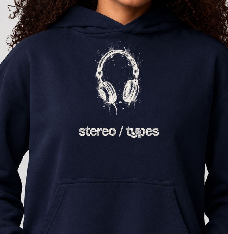 Fone Retrô · Carvão · Traço Claro · STEREO TYPES - Hoodie Moletom