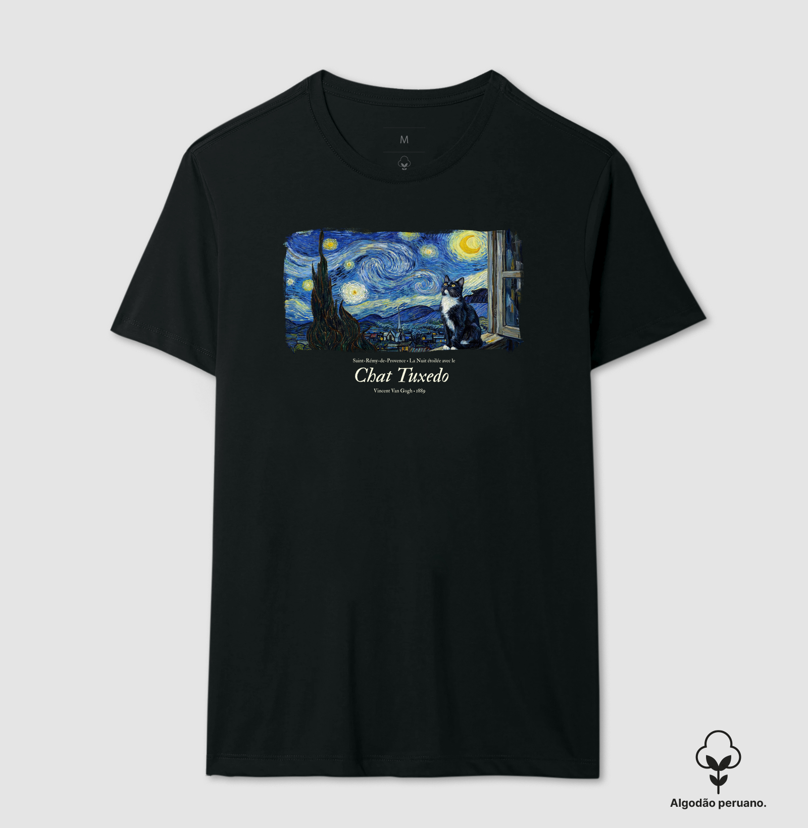 La Nuit étoilée avec le Chat Tuxedo - Vincent van Gogh