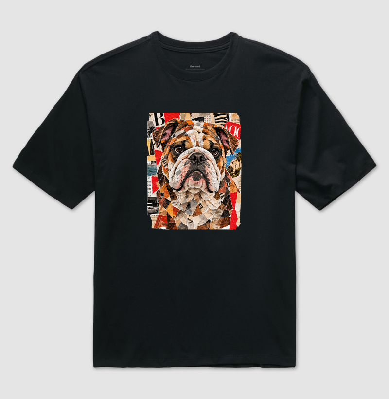 Buldogue Magazine Collage - Camiseta Oversized