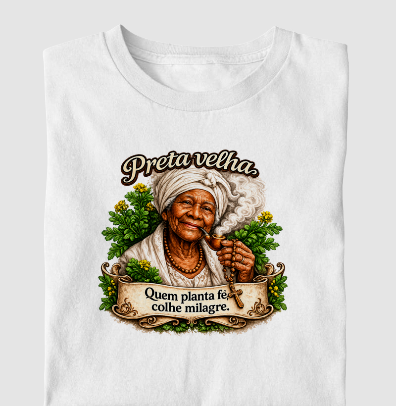 Camiseta Preta Velha Sabedoria
