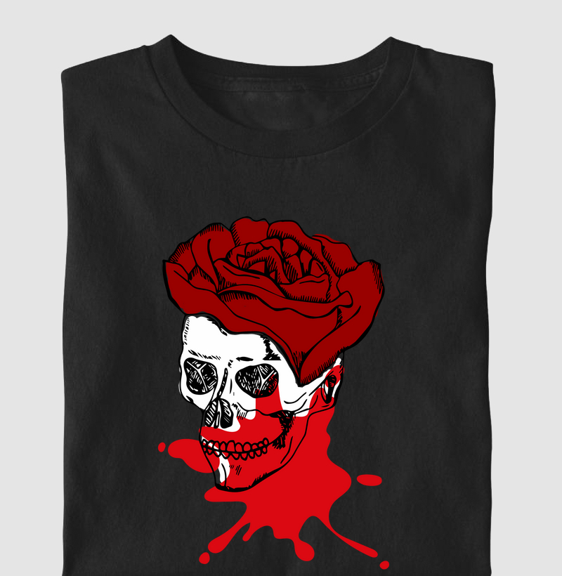Blood, skull and rose
