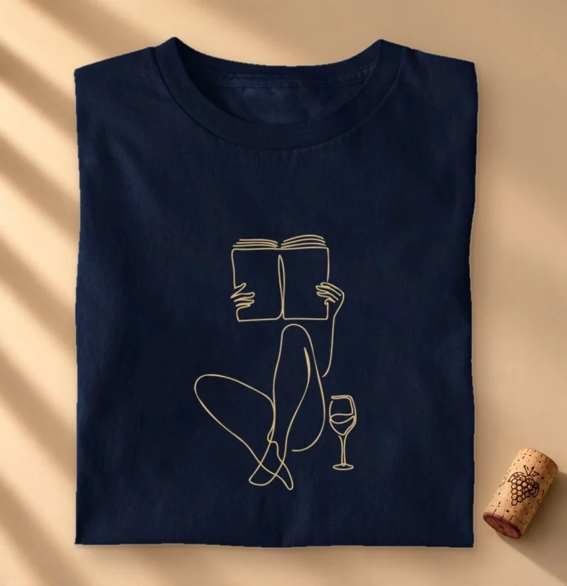 Camiseta Leitura e Vinho