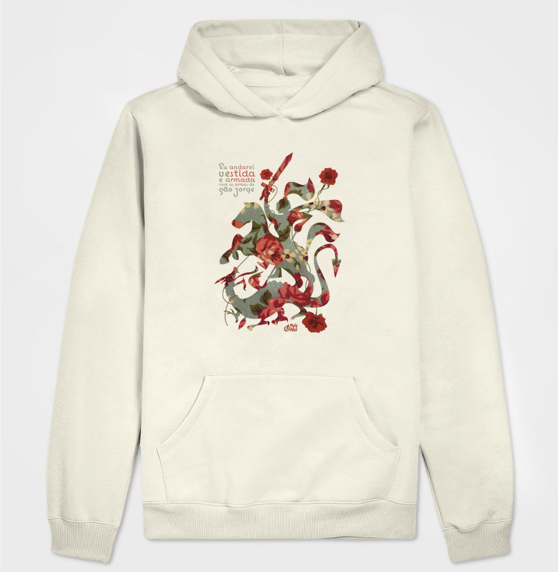 Hoodie Moletom Vestida e Armada São Jorge Maria Patuá
