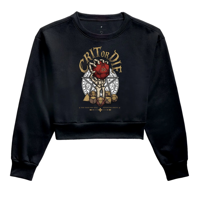 Crit or Die - Cropped Moletom
