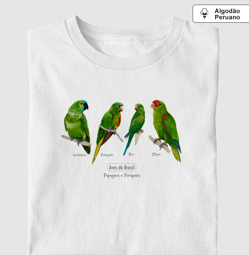 Aves do Brasil - Coletivo Psitas Verdes - Algodão Peruano