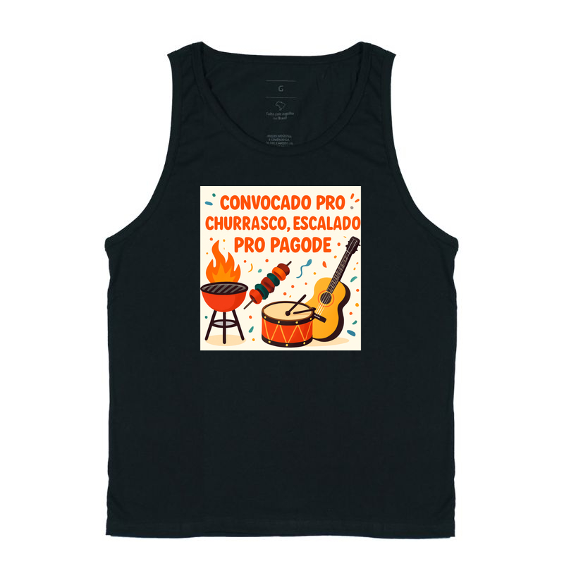 camiseta convocado pro churrasco, escalado pro pagode