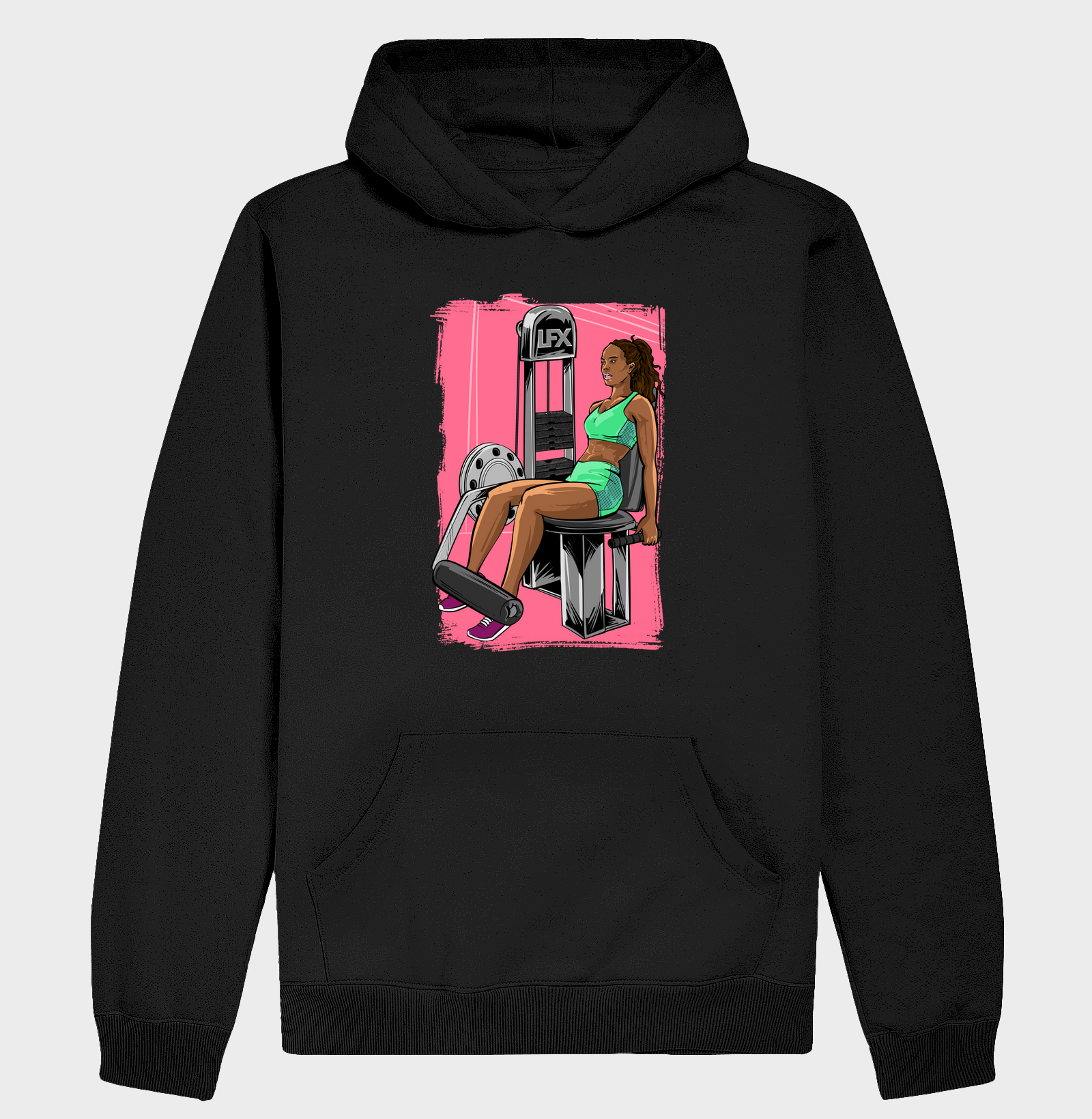 Mulher Preta fazendo Cadeira Extensora V04