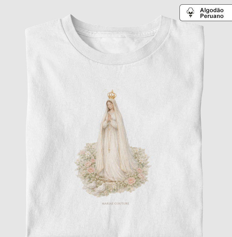 Nossa Senhora Fátima aquarela - algodão peruano