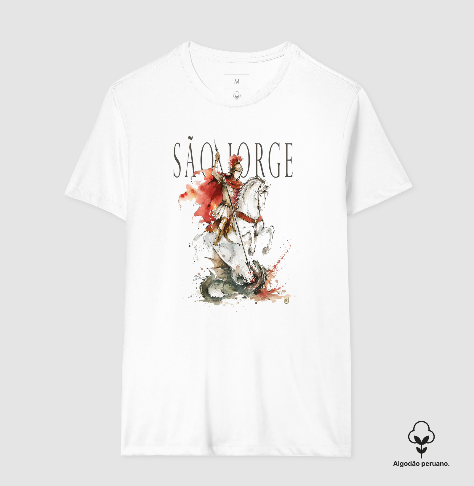 Salve São Jorge Guerreiro Maria Patuá - Camiseta Algodão Peruano