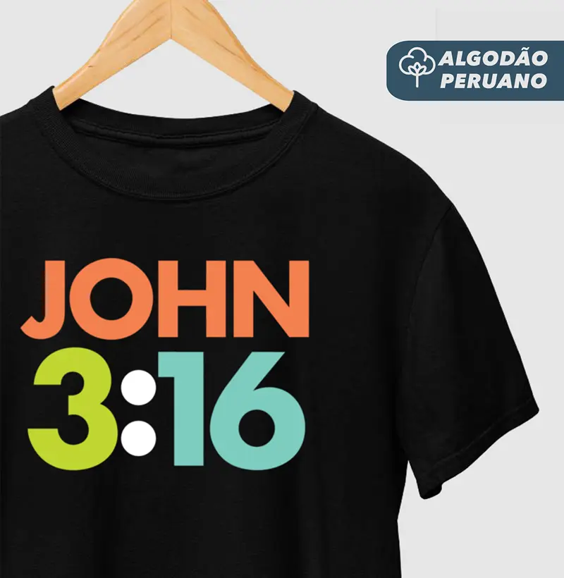 Camiseta Masculina Algodão Peruano João 3:16