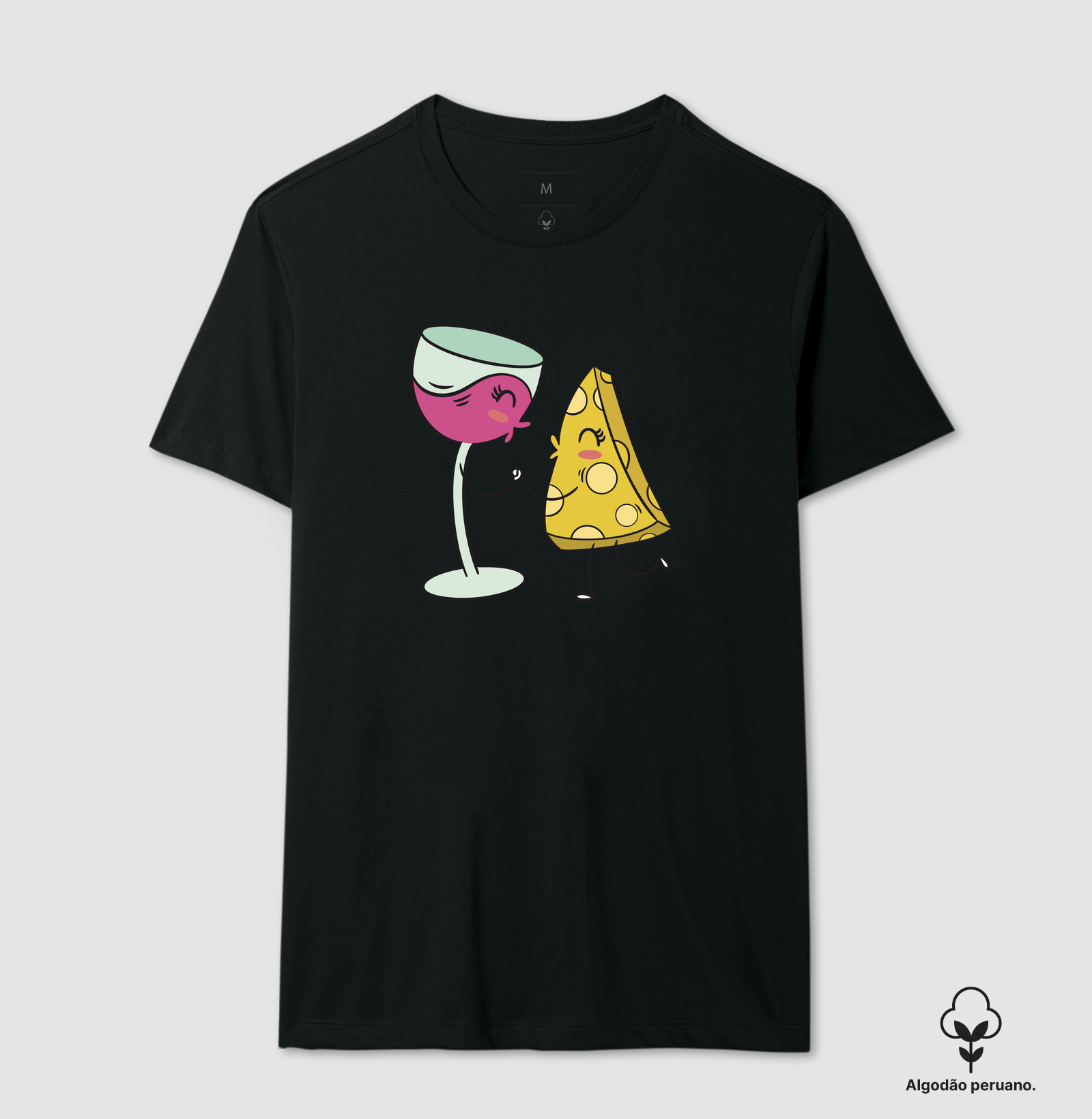 Camiseta Par Perfeito: Vinho e Queijo
