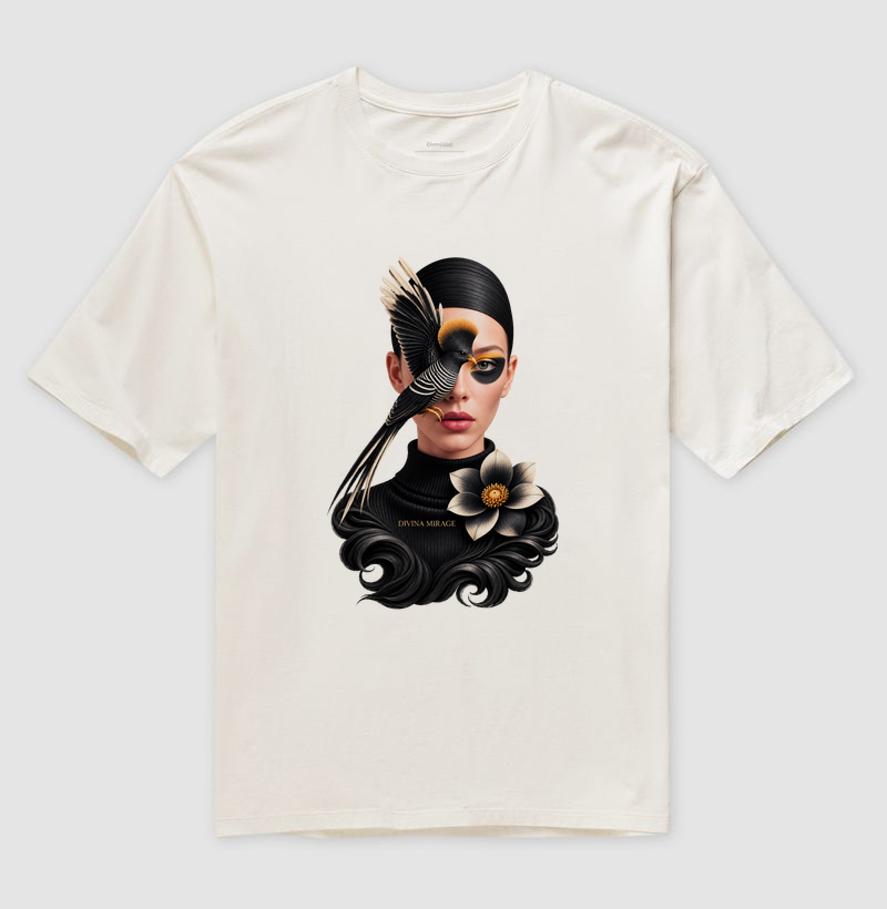 Pássaro Enigmático Negro - Camiseta Oversized