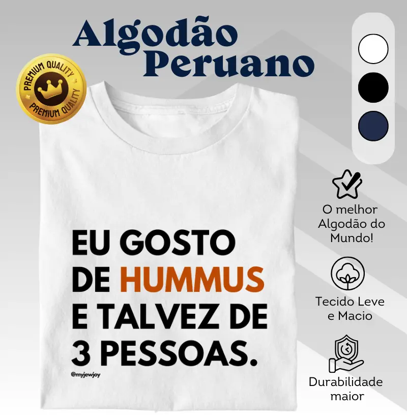 Eu gosto de hummus e talvez de 3 pessoas