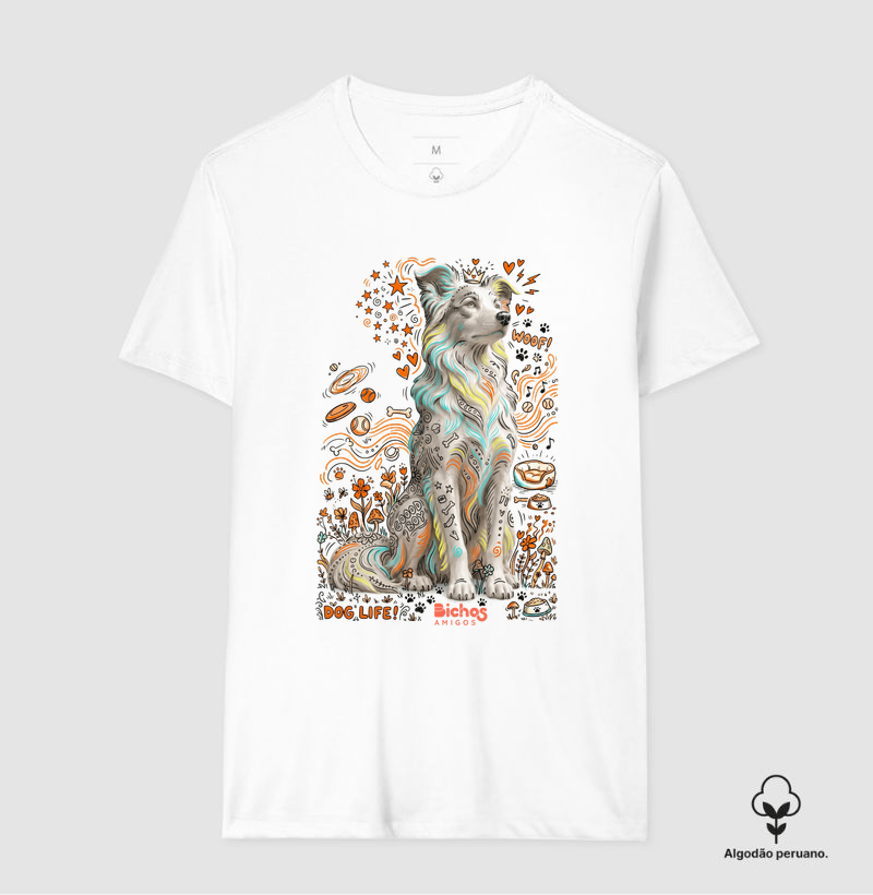 Border Collie - Camiseta Algodão Peruano