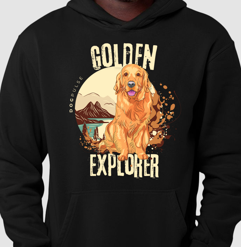 Hoodie Moletom Dog Pulse Golden Explorer – Endless Adventure