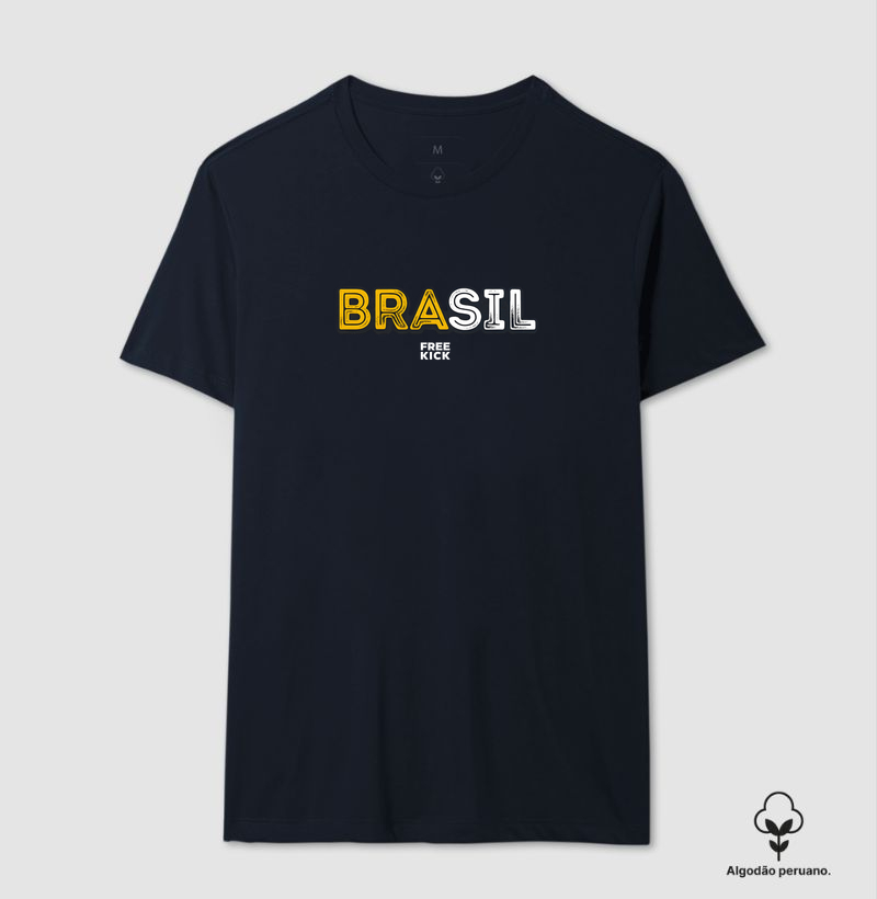 CAMISETA ALGODÃO PERUANO FREE KICK BRA SIL