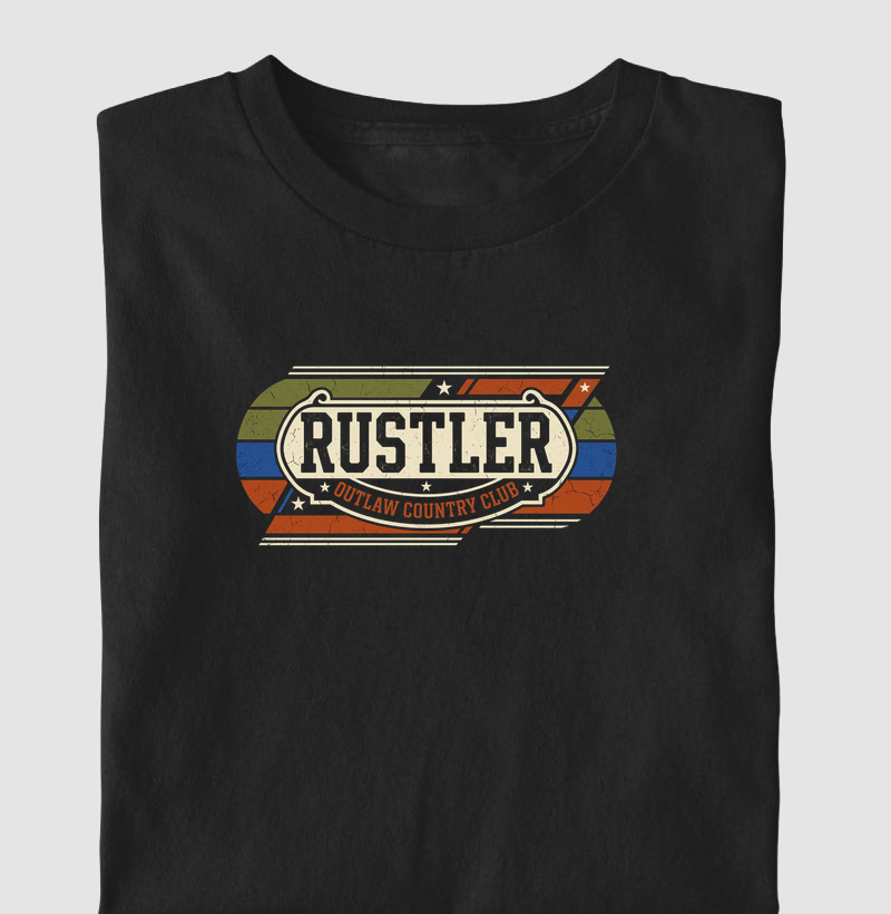 Camiseta Country Masculina e Feminina Rustler Outlaw Country Club