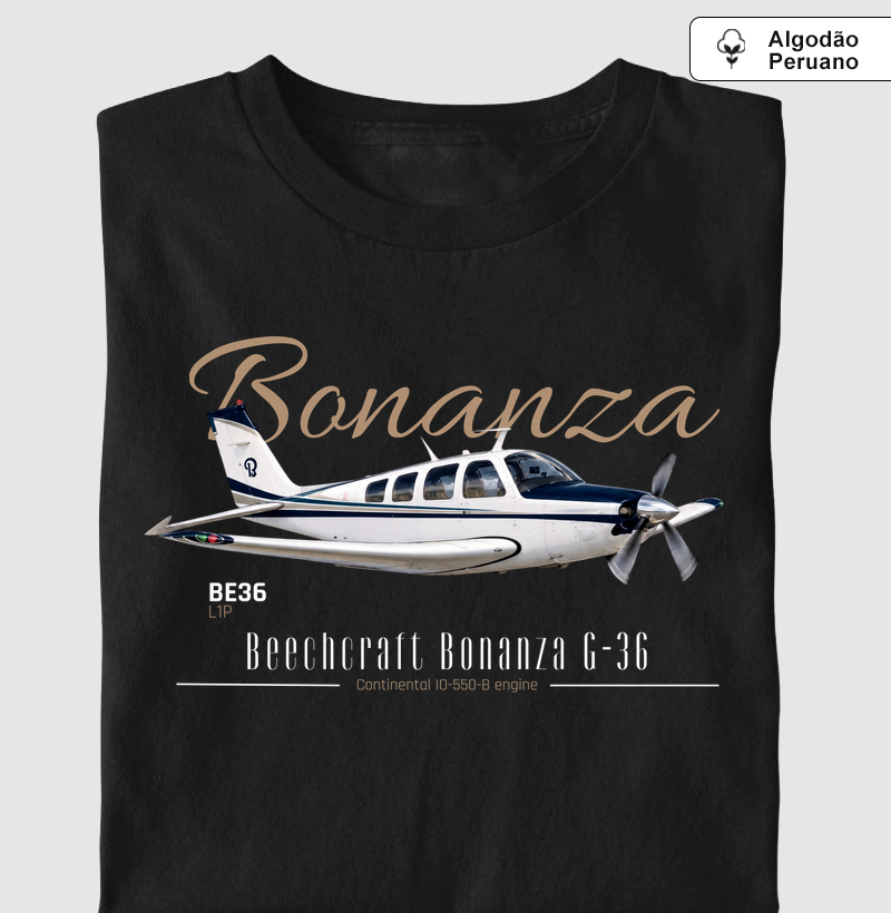 Beechcraft Bonanza G36 | Vintage - Camiseta Algodão Peruano