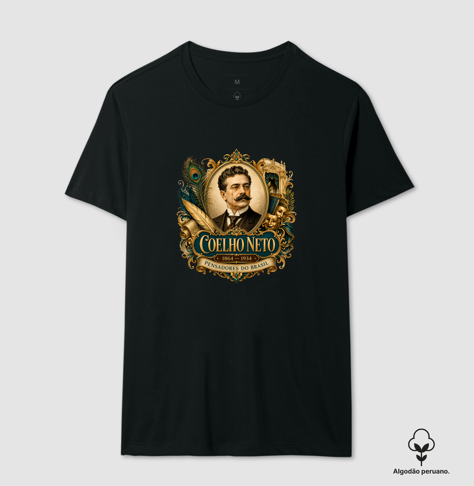 Coelho Neto - Pensadores do Brasil - Camiseta Algodão Peruano