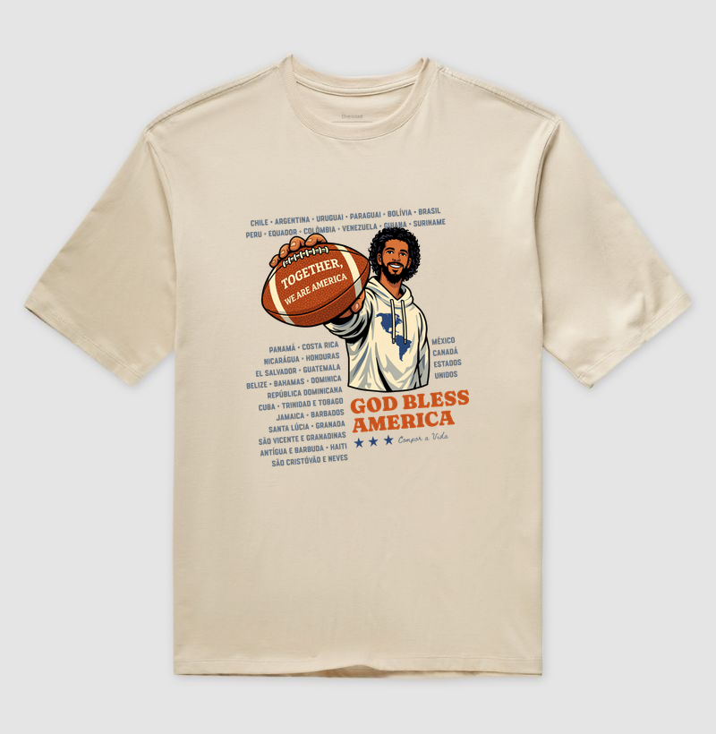 Camiseta Manifesto Juntos Somos America - Identidade Latina