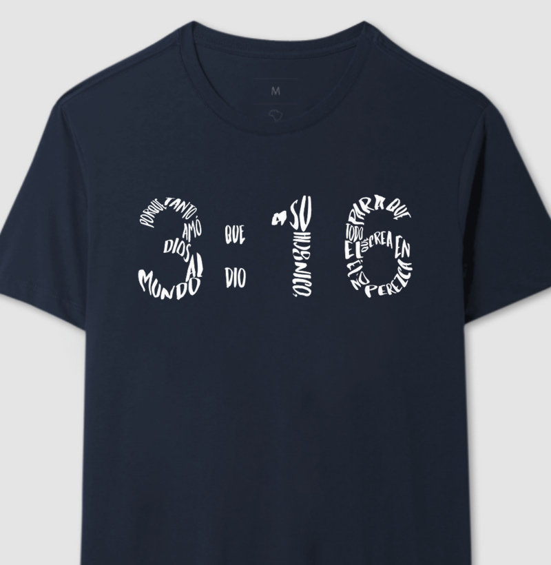Camiseta versículo 3:16