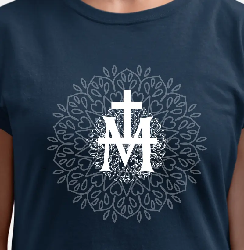 "M" de Maria e a Cruz de Jesus