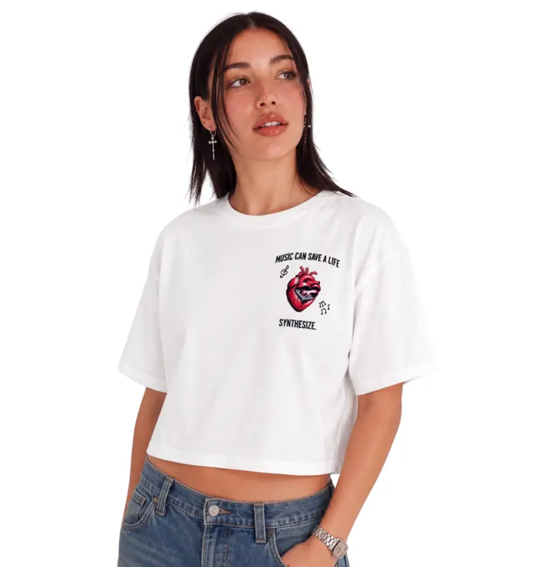 MUSIC CAN SAVE — Camiseta Cropped