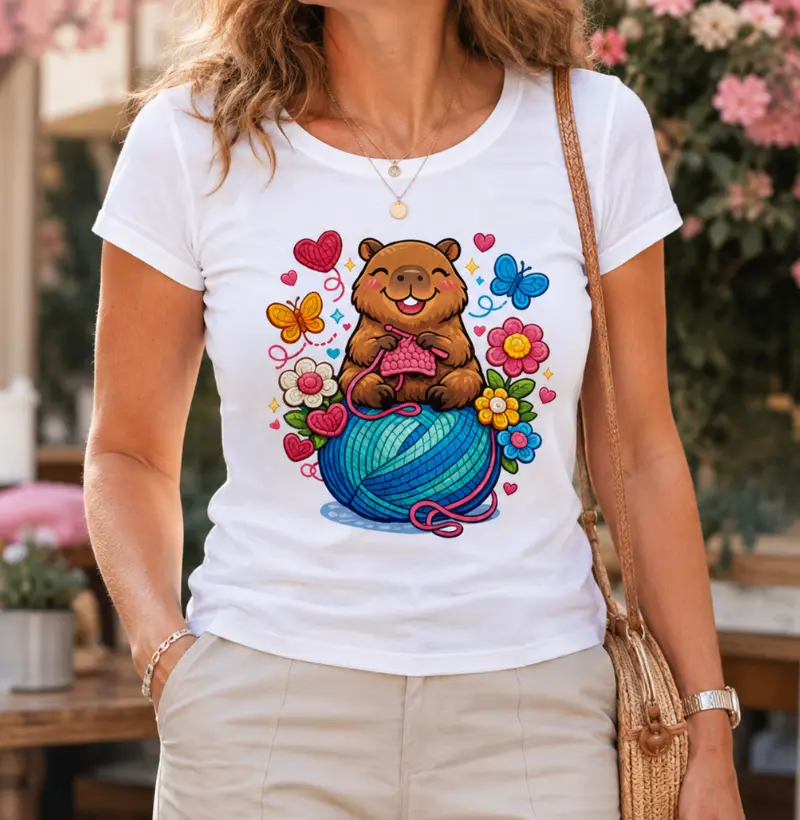 Camiseta Capivara Tecendo Divertida