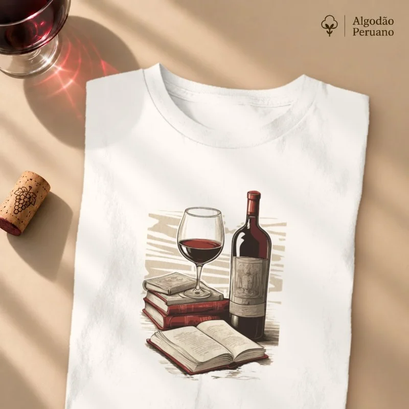 Camiseta Vinho - Entre Vinhos e Livros