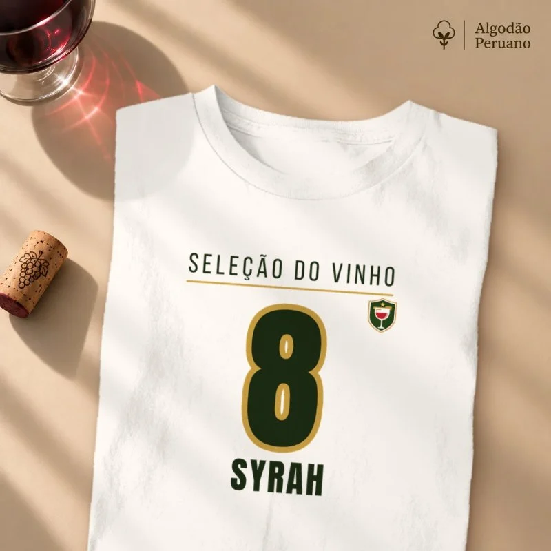 Camiseta - Seleção do Vinho 8 – Syrah - Camiseta Algodão Peruano
