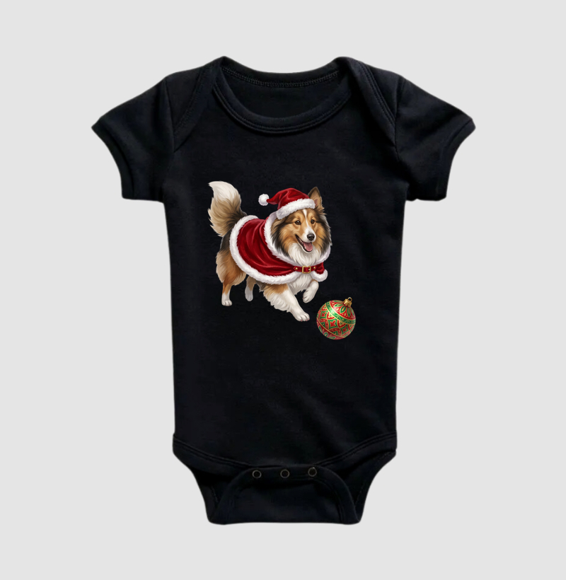 Pastor de Shetland - Natal - Body Infantil
