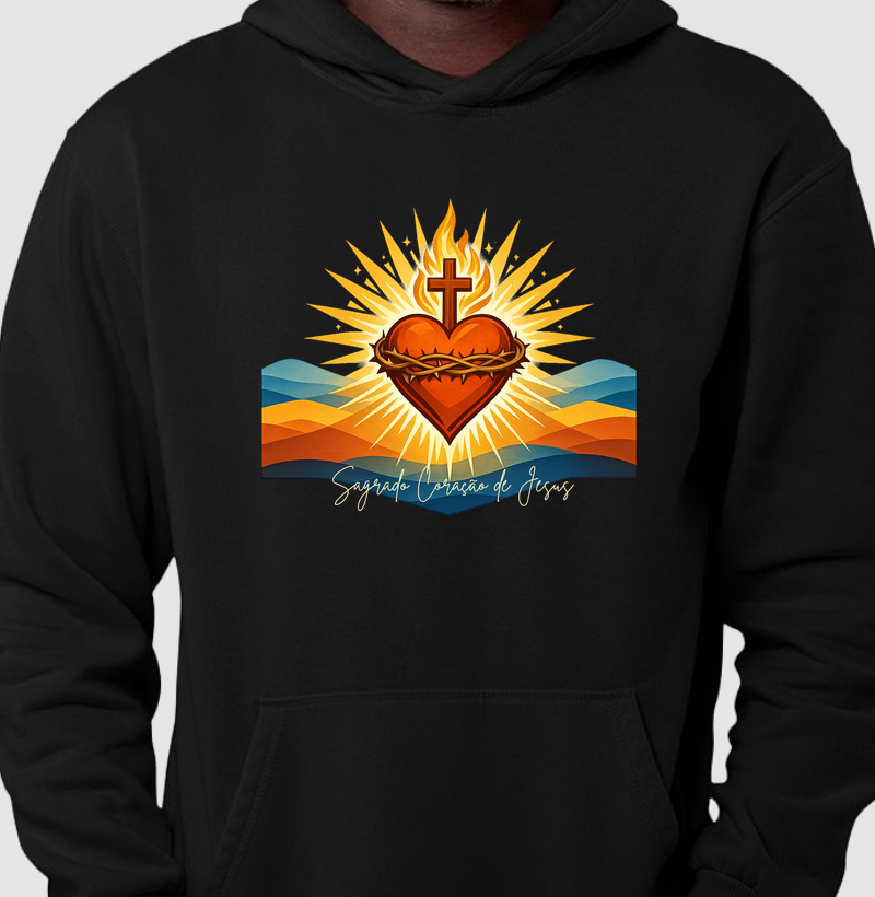 Hoodie Moletom do Sagrado Coração de Jesus