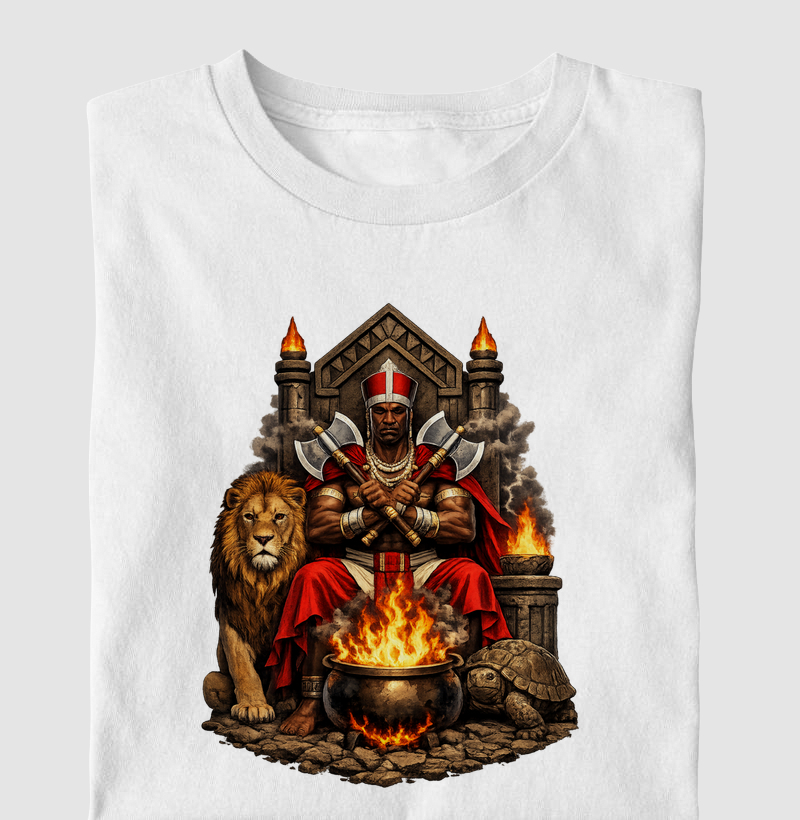Camiseta Rei Xangô – O Senhor do Fogo e da Justiça