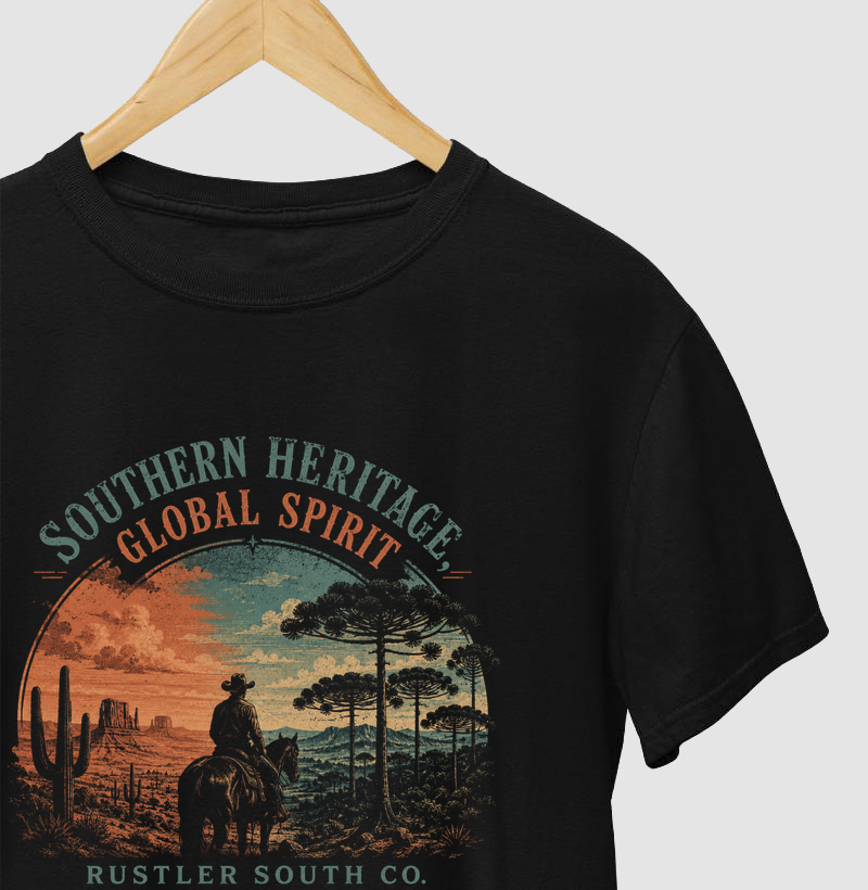 Camiseta Country Masculina e Feminina Rustler Southern Heritage Global Spirit