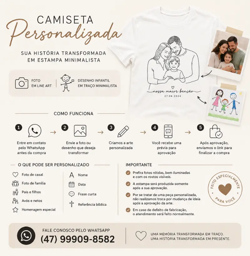 Camiseta Personalizada — Sua História Transformada em Estampa