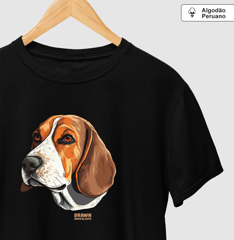 Beagle de lado - Camiseta Algodão Peruano