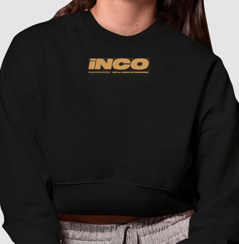 Moletom Cropped "iNCO - we'll roar stronger"